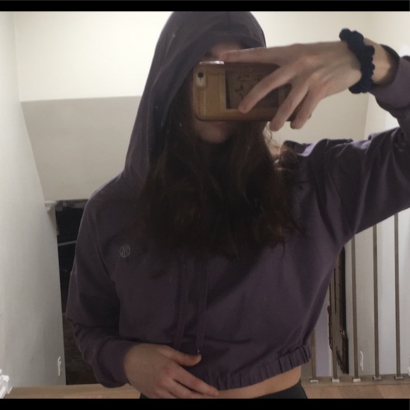 Til You Collapse Cropped Purple Hoodie - Picture 4 of 4
